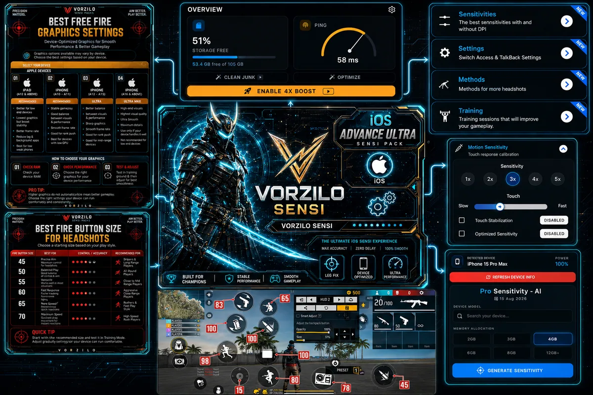 Vorzilo iOS Advance Ultra Sensi Pack — pack overview